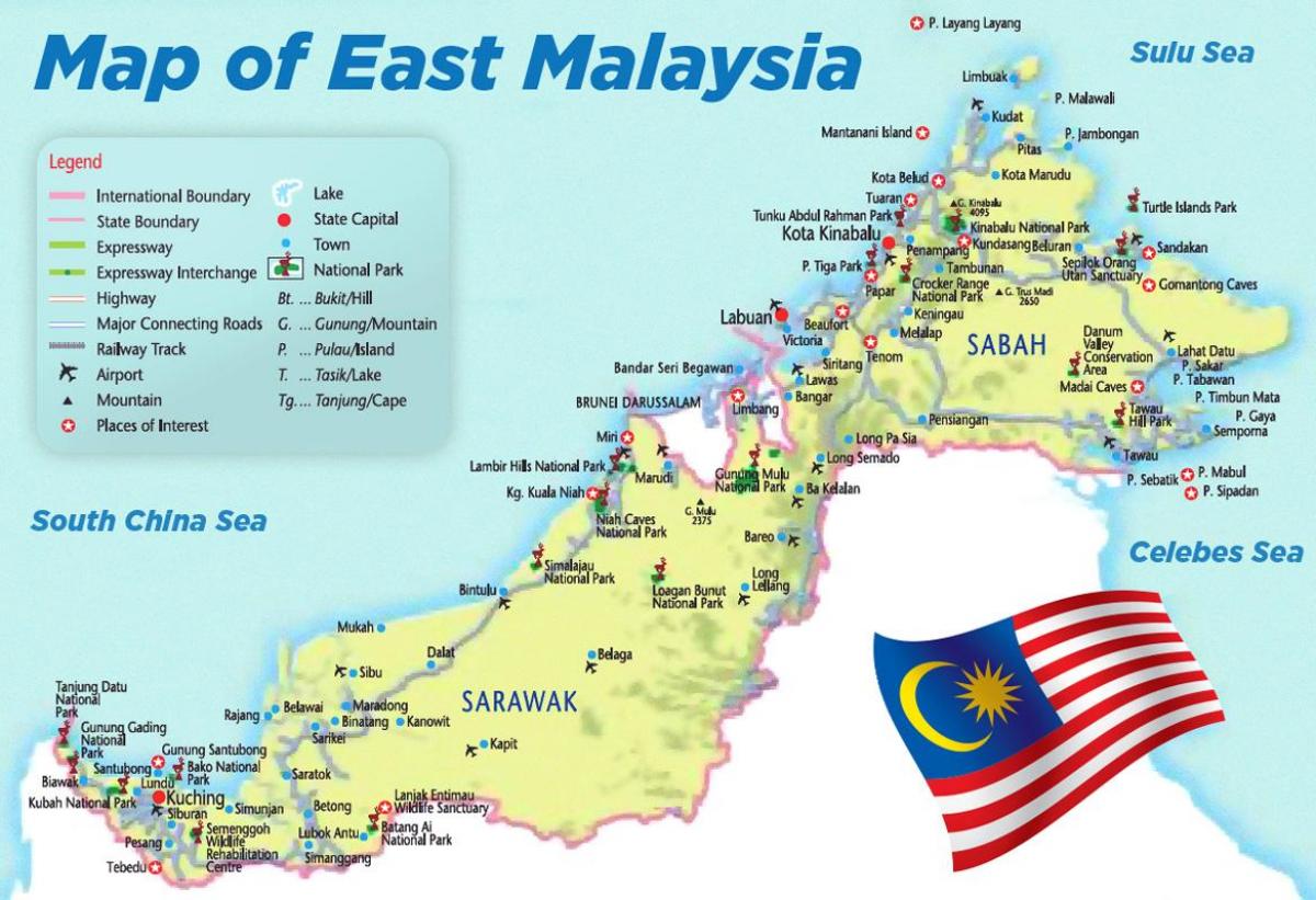 газрын зураг нь зүүн малайз