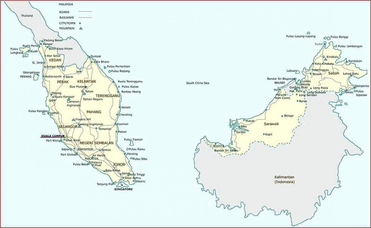 малайз хотуудын газрын зураг