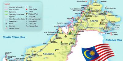 Газрын зураг нь зүүн малайз