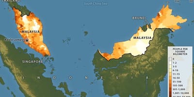 Малайзын хүн амын нягтшил зураг